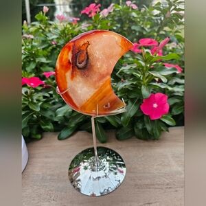 Carnelian Crystal  Crescent Moon